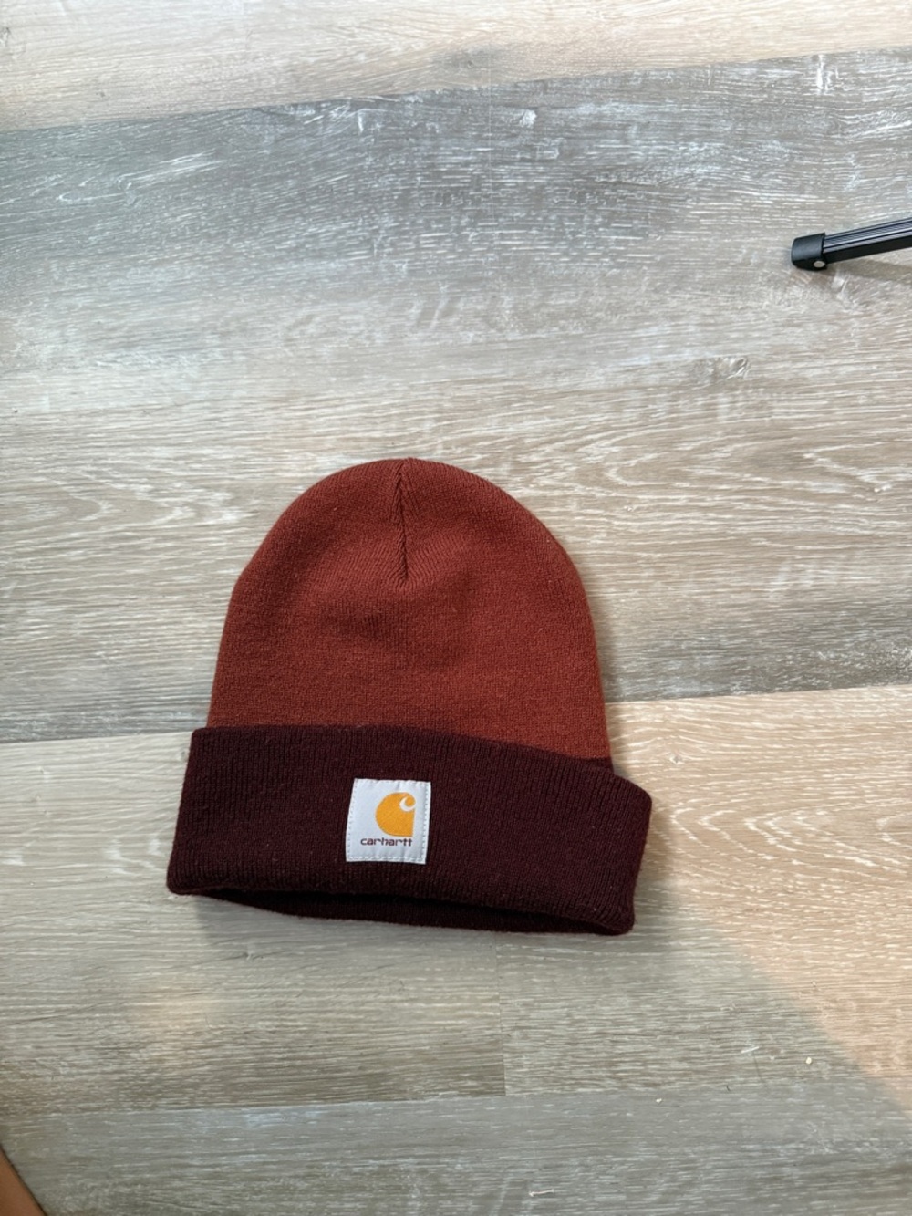 Carhartt Two-Tone Rust & Burgundy Fold-Over Beanie